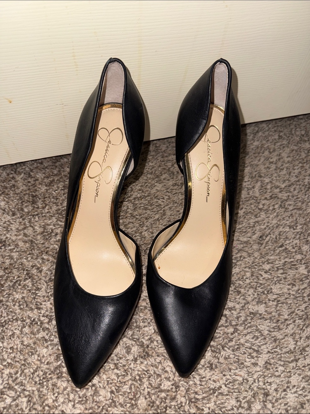 Jessica Simpson Black Pointed D'Orsay Heels